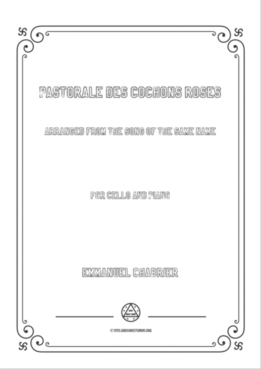 Chabrier-Pastorale des cochons roses,for Cello and Piano Voice scores gallery preview page 1
