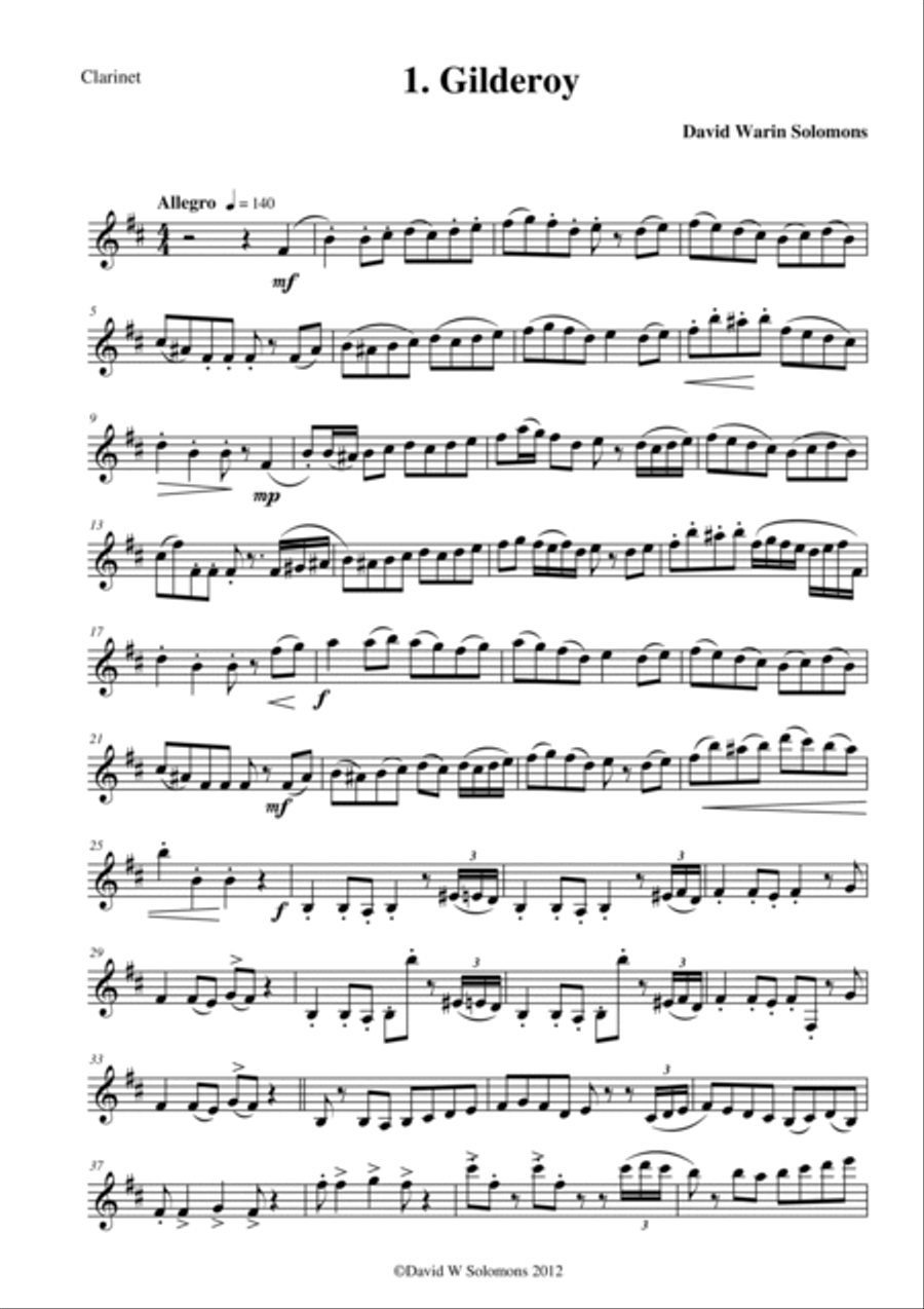 Folk Song Snapshots for Clarinet and Piano Clarinet scores gallery preview page 6