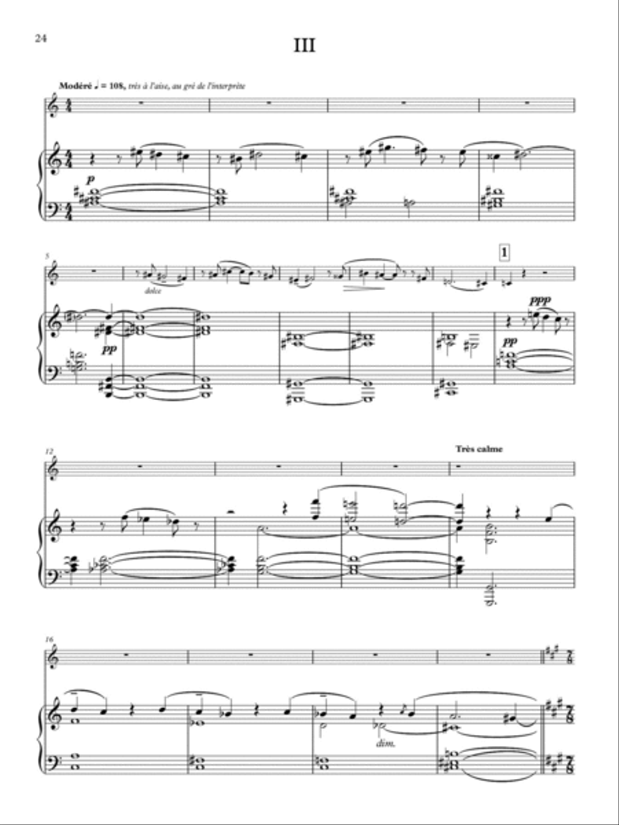 Sonata in C major for Flute and Piano Flute Solo scores gallery preview page 4