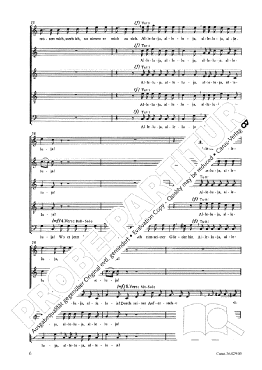 The voice of rejoicing and hope (Man singet mit Freuden vom Sieg) SSATB scores gallery preview page 7