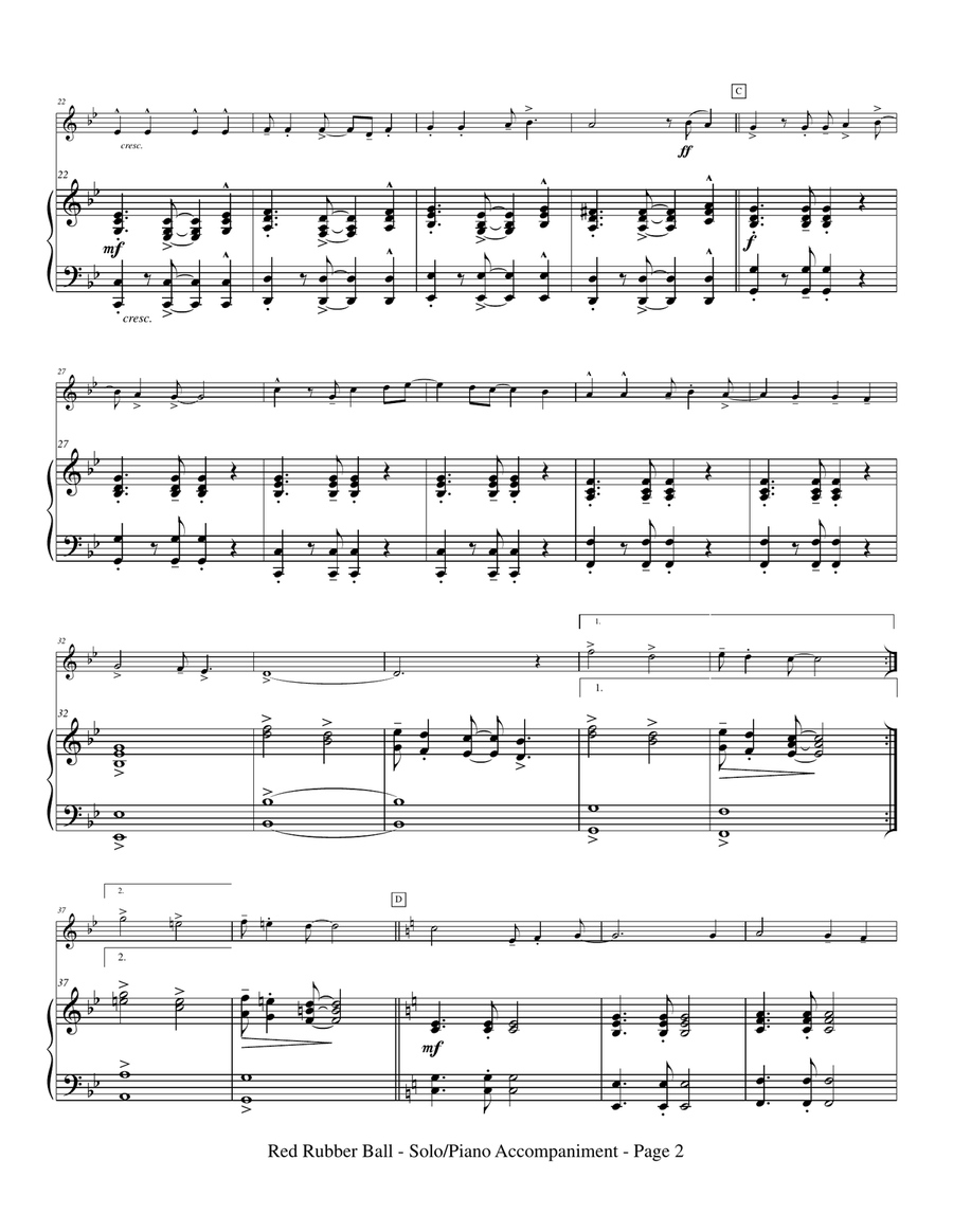 Red Rubber Ball Piano scores gallery preview page 4