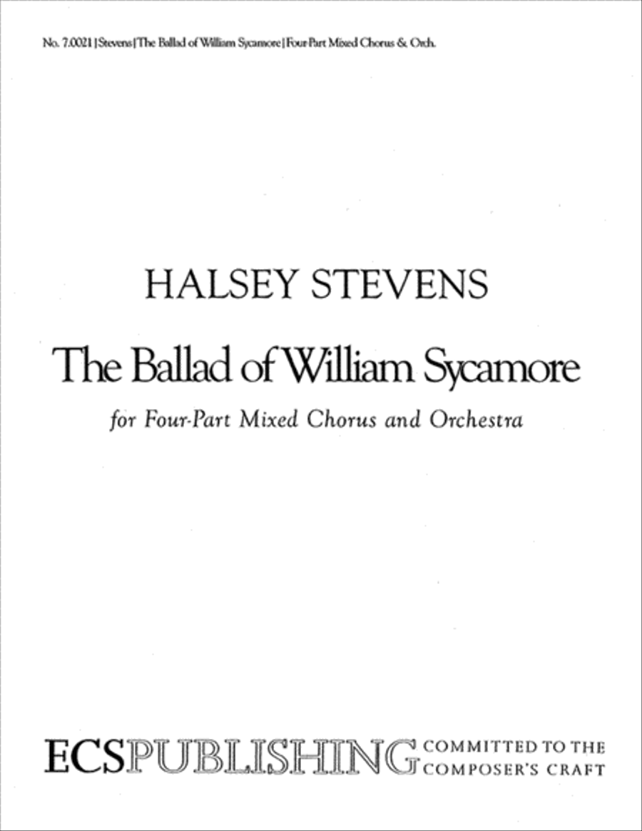 The Ballad of William Sycamore 4-Part scores gallery preview page 1
