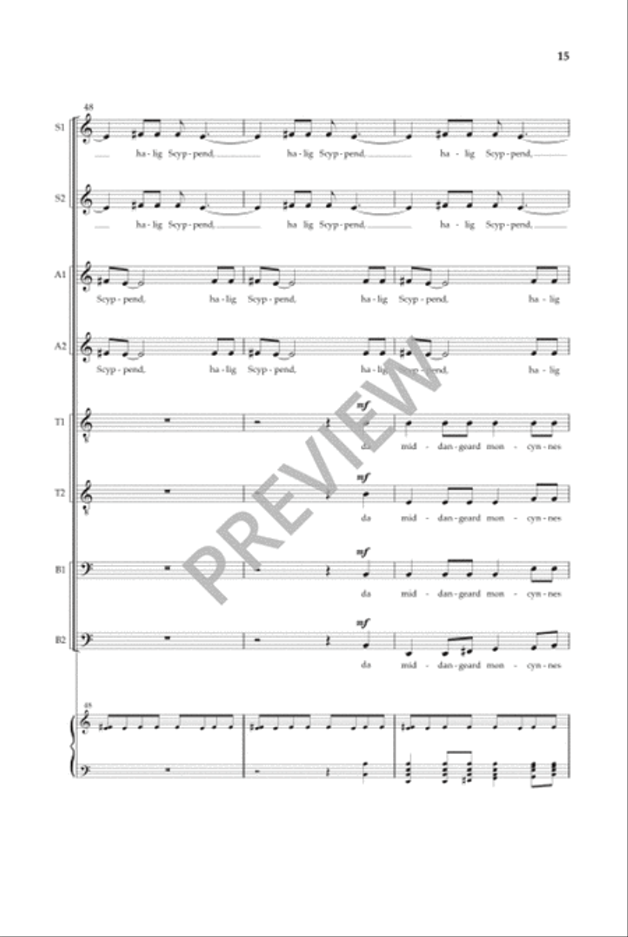 Caedmon's Hymn Caedmon's Hymn SSAATTBB scores gallery preview page 16