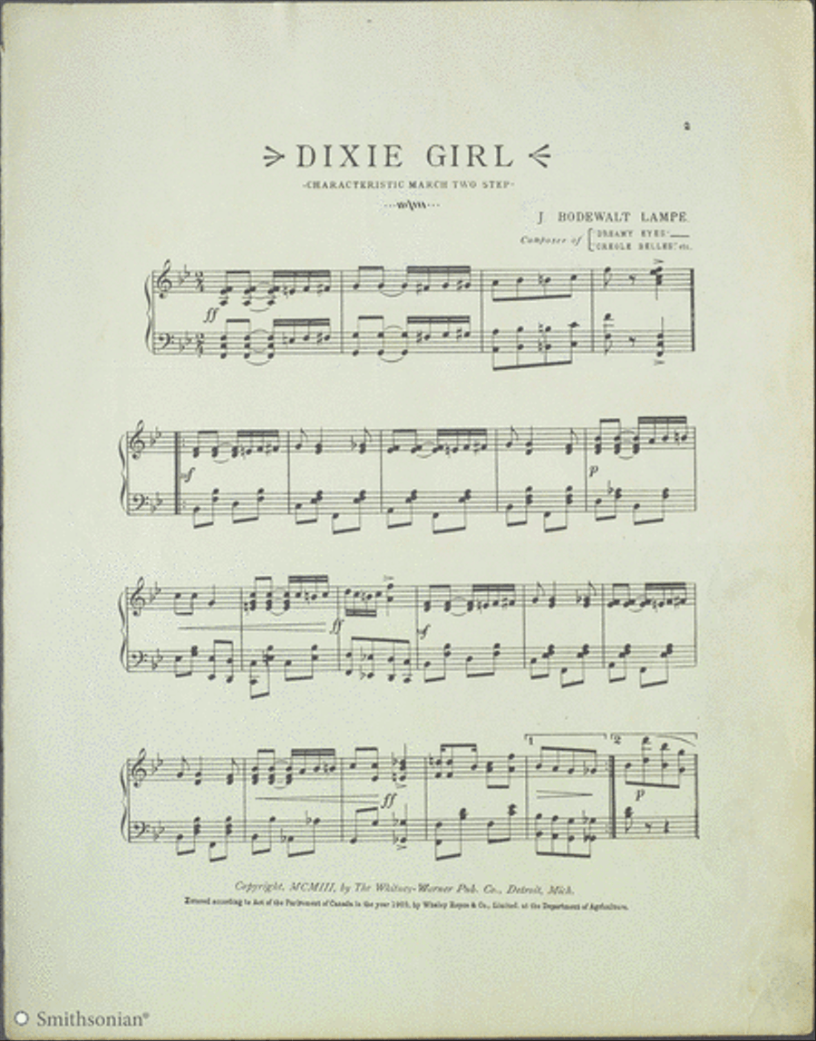 Dixie Girl March Two-Step Piano Solo scores gallery preview page 3