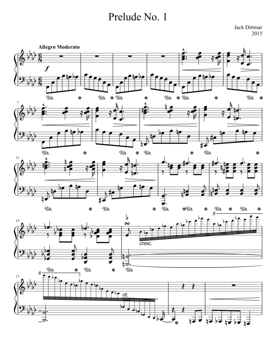 Prelude no. 1 Prelude no. 1 Piano Solo scores gallery preview page 1