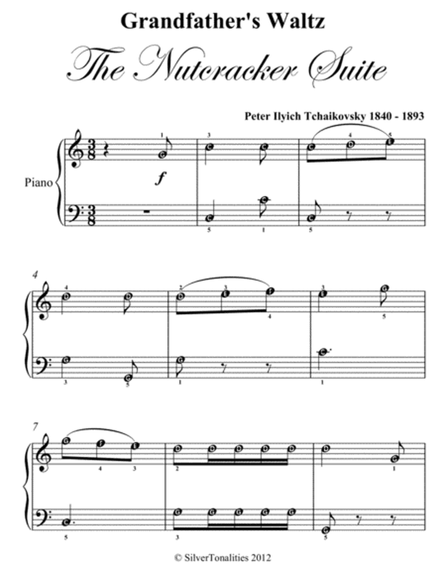 Grandfather's Waltz Nutcracker Suite Easy Piano Sheet Music