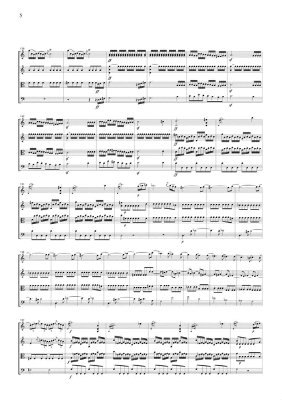 Gluck Ifigenia en Aulide Overture, for string quartet, CG303 String Quartet scores gallery preview page 5