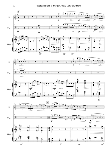 Richard Faith: Trio for flute, cello (or viola) and harp