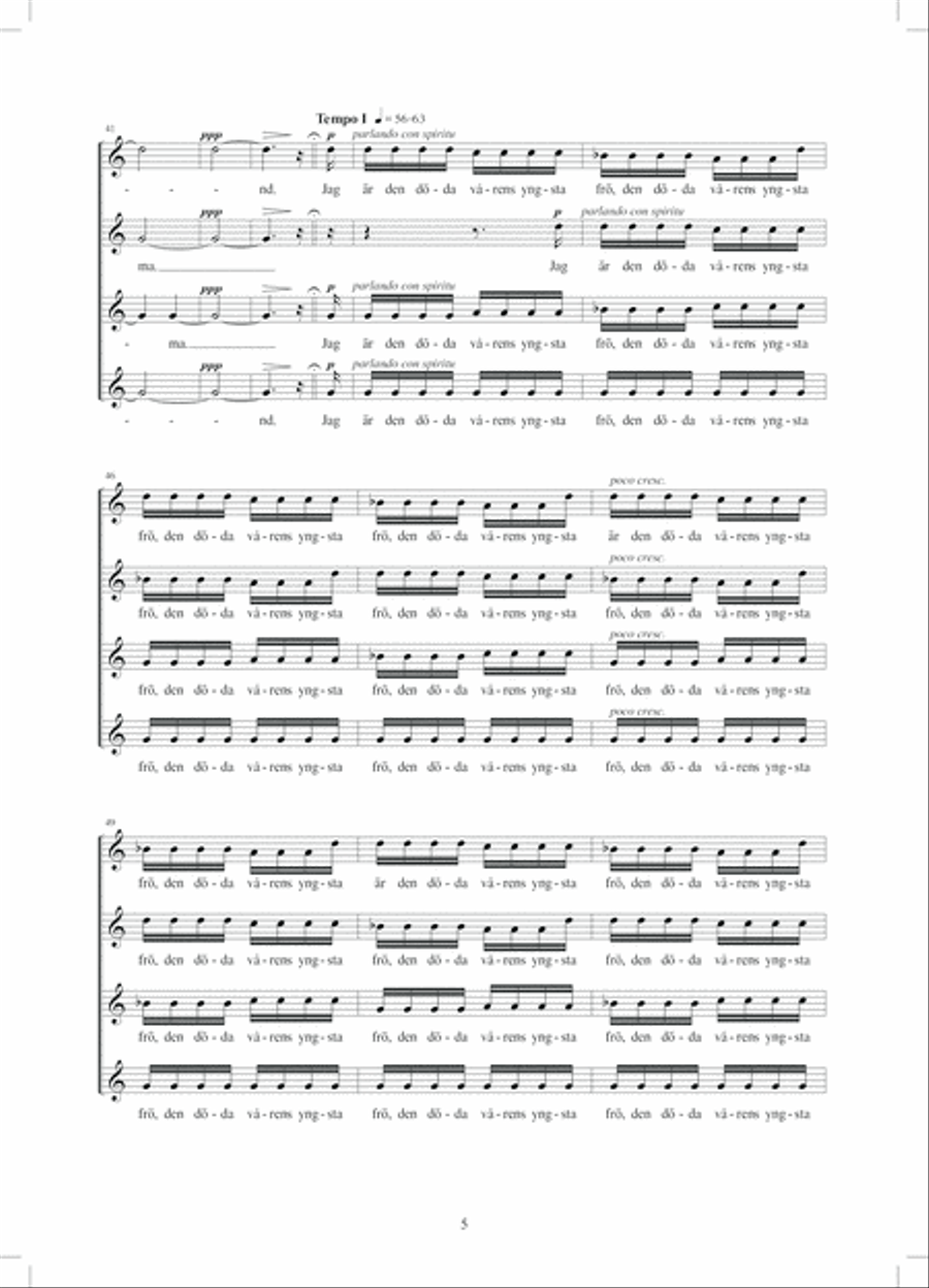 Fem allvarsamma dikter SSAA scores gallery preview page 5
