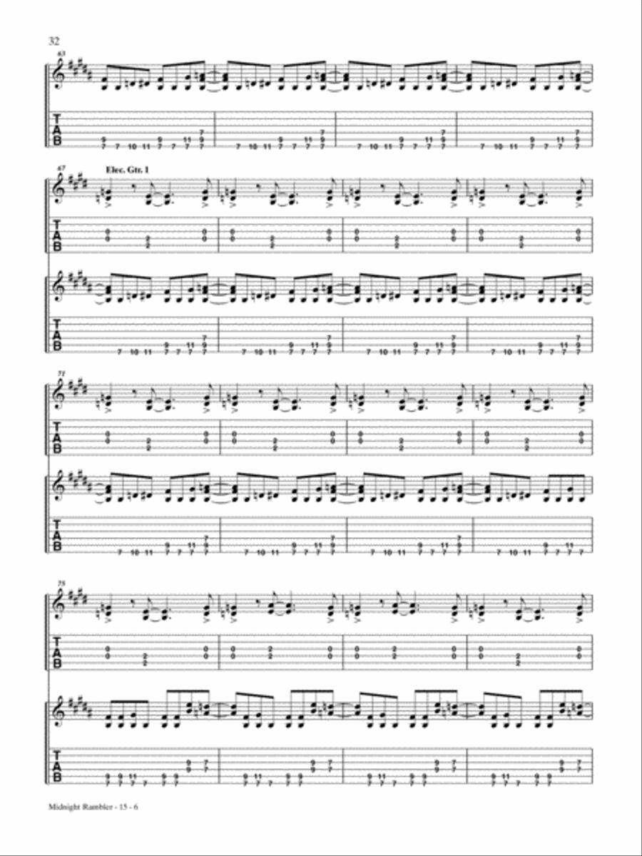 Midnight Rambler (Live Version) Guitar Tablature scores gallery preview page 6
