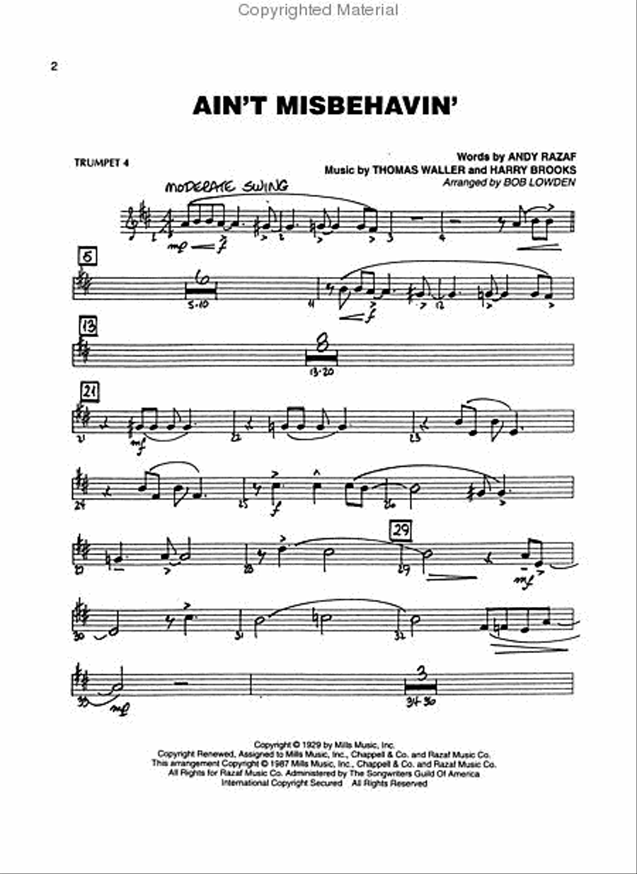Easy Jazz Favorites – Trumpet 4 Jazz Ensemble scores gallery preview page 2