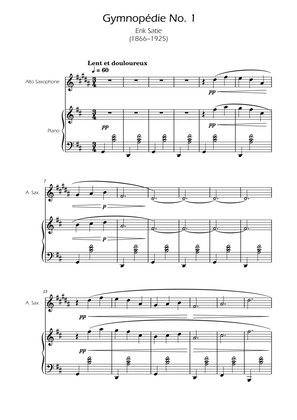 Gymnopedie No. 1 - Alto Sax Solo w/ Piano