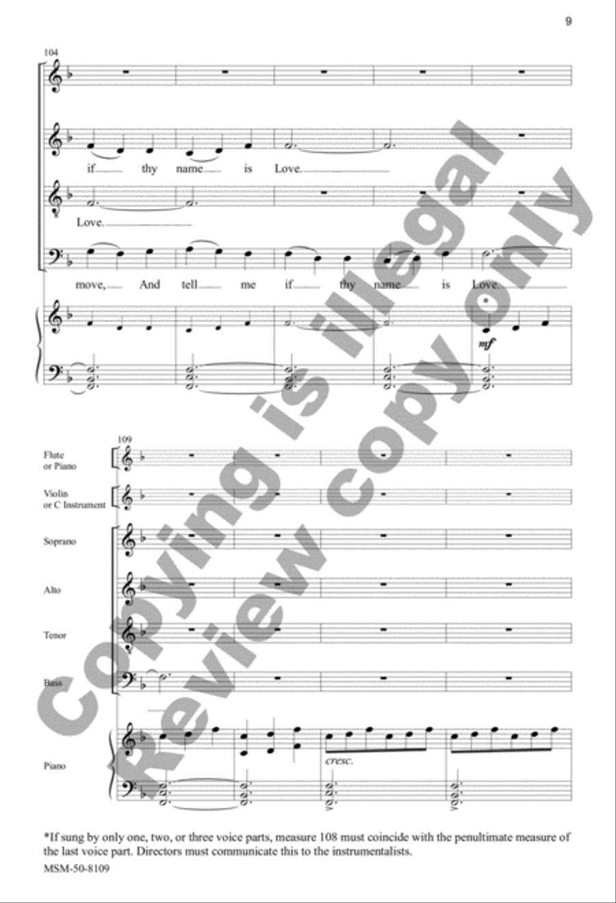 Come, O Thou Traveler Unknown 4-Part scores gallery preview page 9