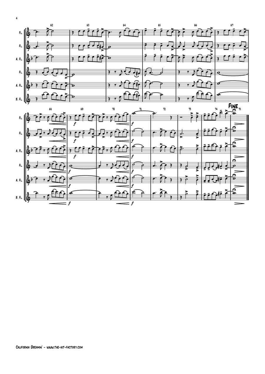 California Dreamin' Woodwind Trio scores gallery preview page 4