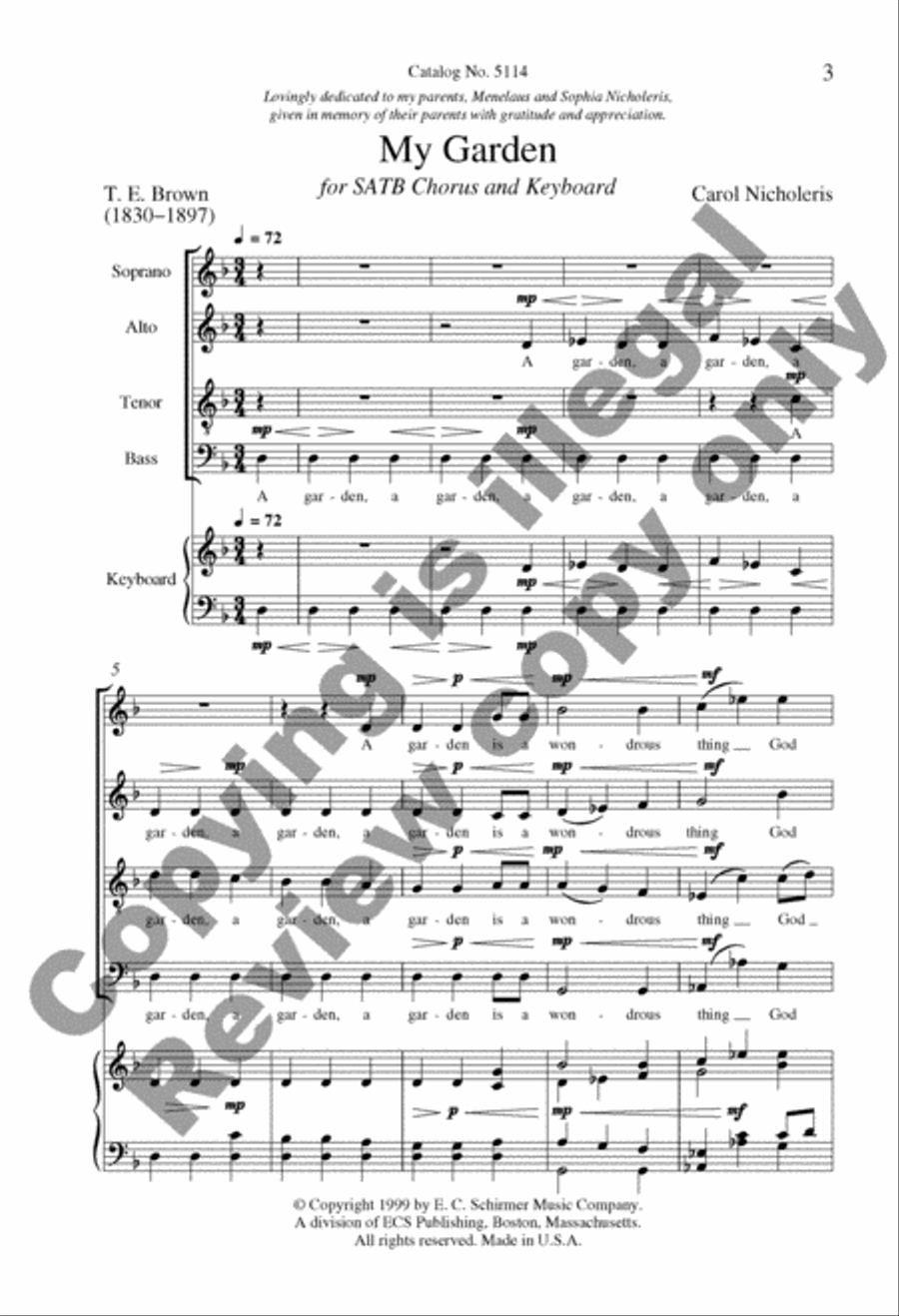 My Garden My Garden 4-Part scores gallery preview page 8