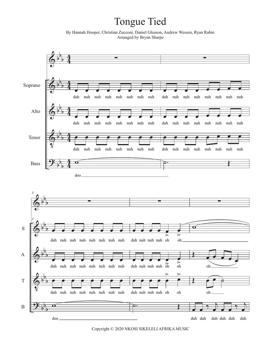 Tongue Tied Tongue Tied 4-Part scores gallery preview page 1