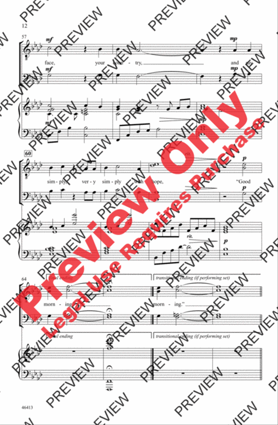 On the Pulse of Morning Men's Choir scores gallery preview page 12