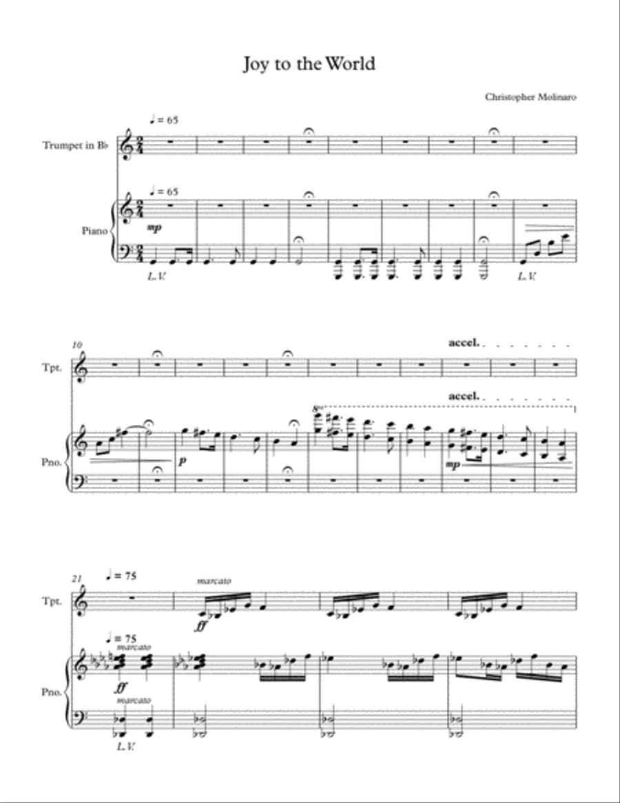 Joy to the World Trumpet Solo scores gallery preview page 1