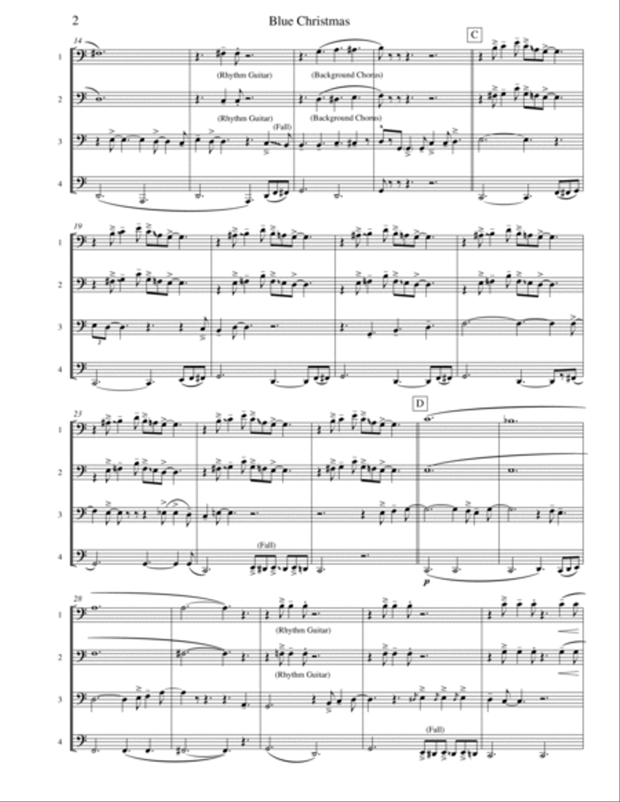 Blue Christmas Brass Quartet scores gallery preview page 2