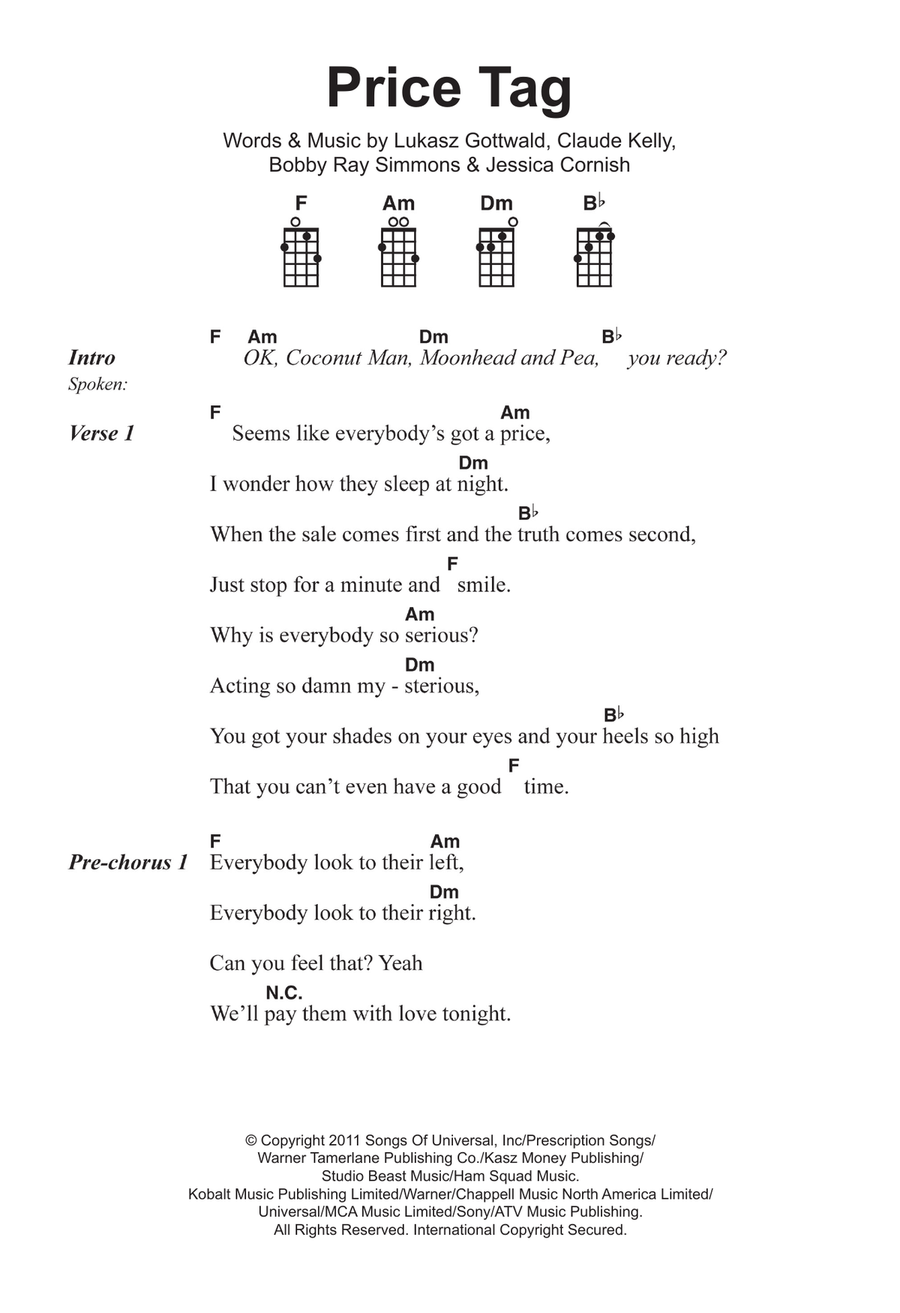 Price Tag Ukulele scores gallery preview page 1
