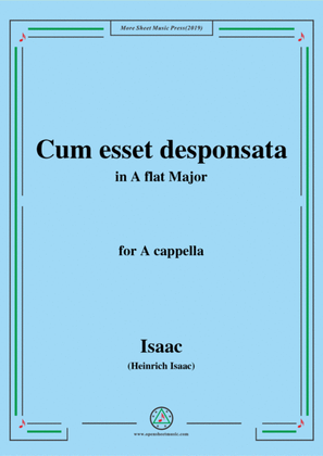 Book cover for Isaac-Cum esset desponsata,in A flat Major,for A cappella
