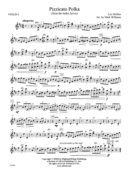 Pizzicato Polka (from the ballet Sylvia): 1st Violin