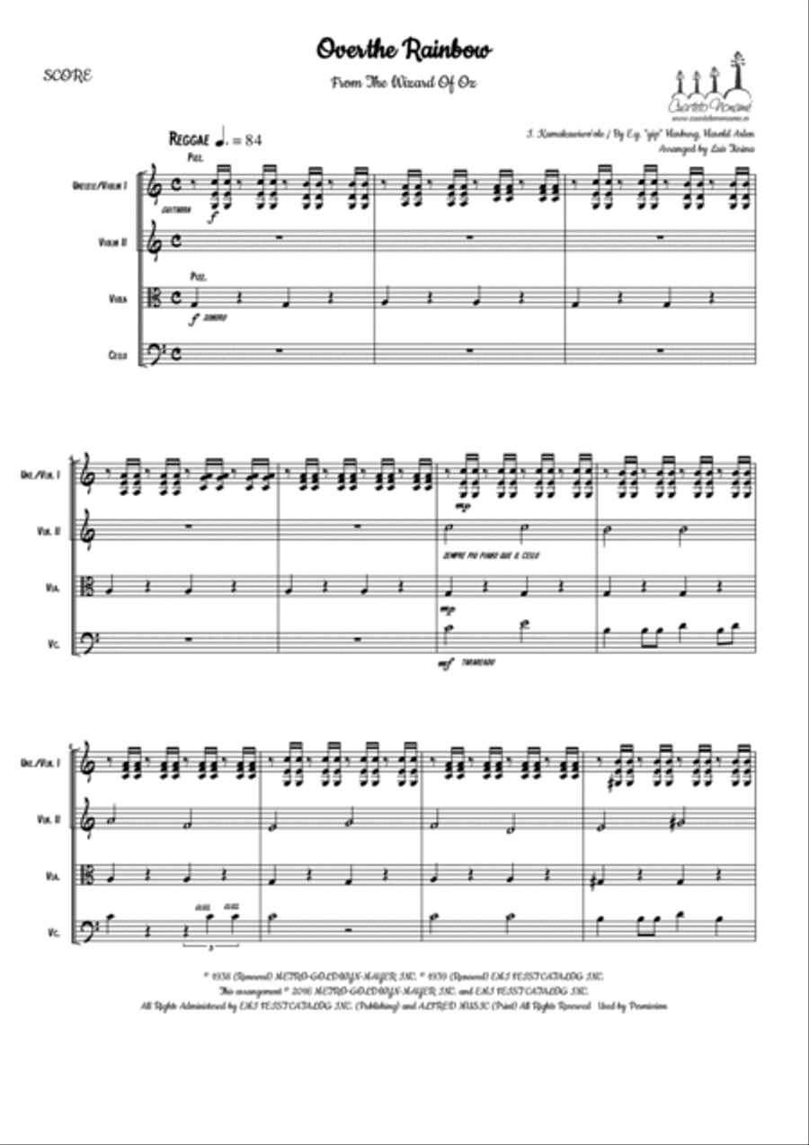 Over The Rainbow String Trio scores gallery preview page 2