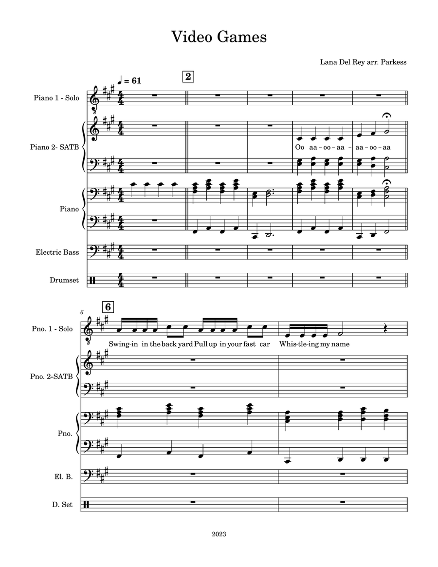 Video Games Video Games 4-Part scores gallery preview page 1
