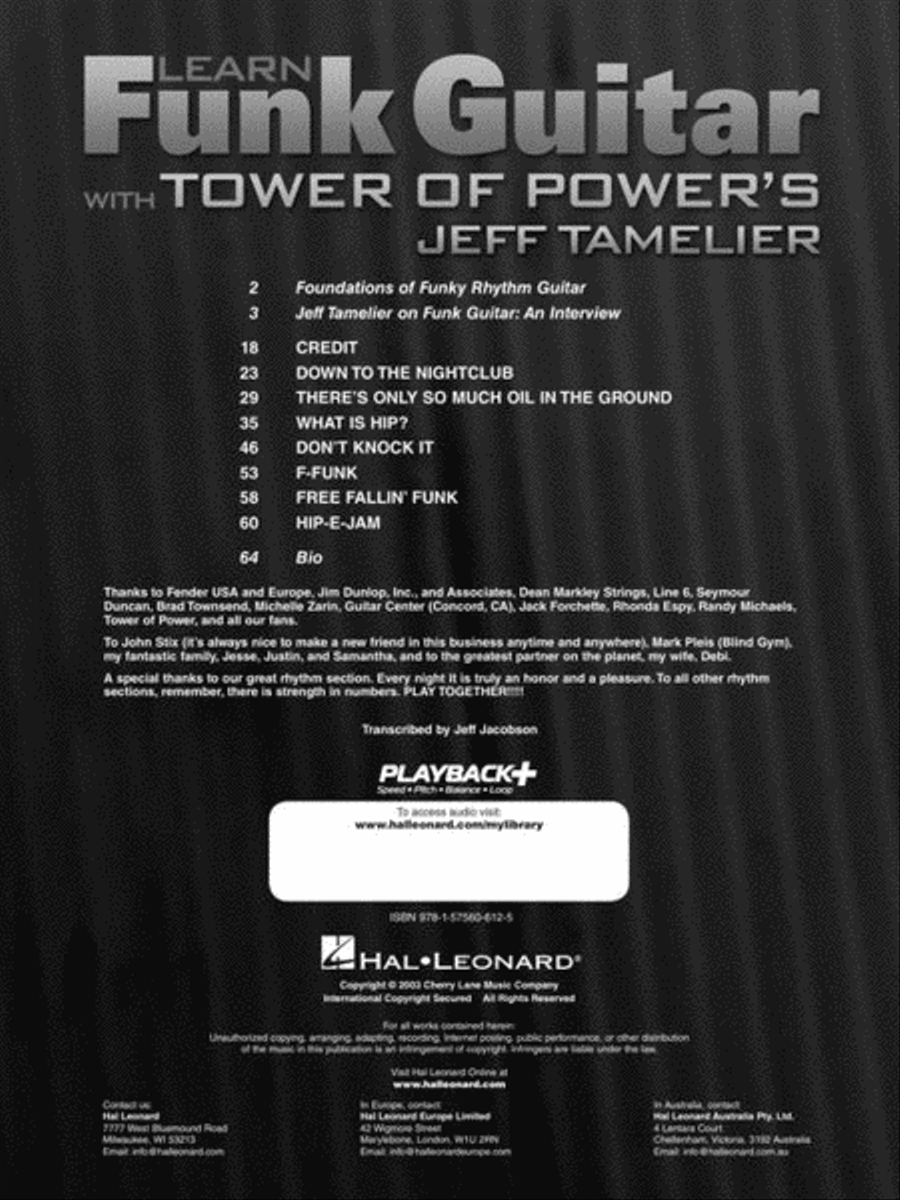 Learn Funk Guitar with Tower of Power's Jeff Tamelier Electric Guitar scores gallery preview page 3