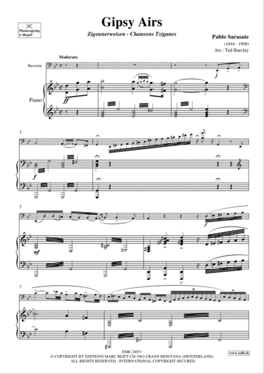 Gipsy Airs Bassoon Solo scores gallery preview page 3