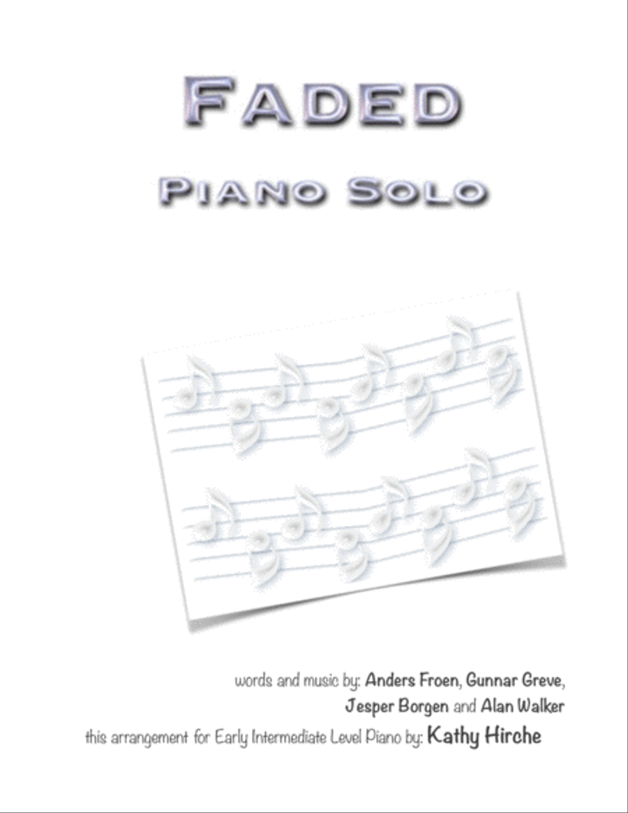 Faded Piano Solo scores gallery preview page 1