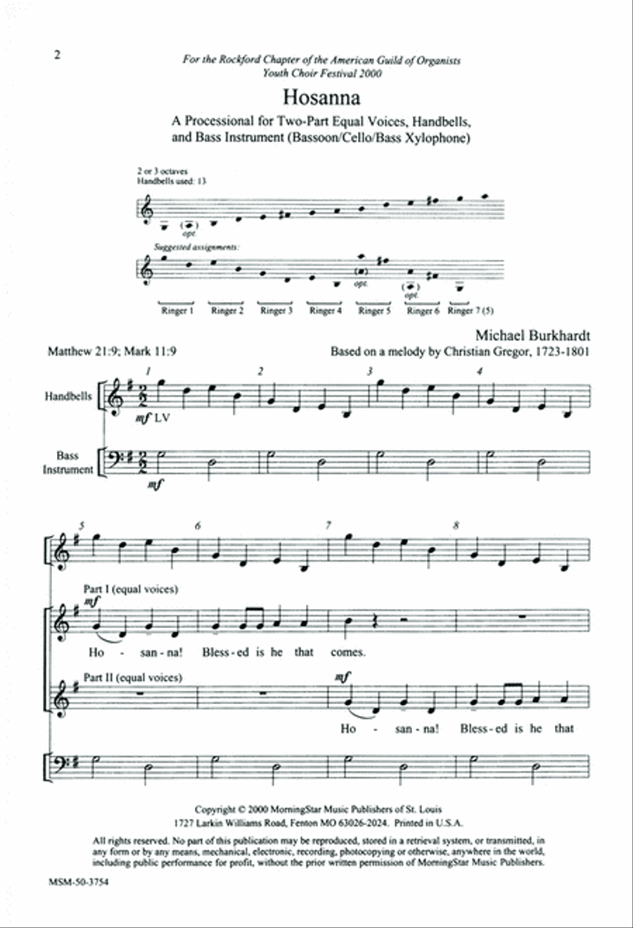 Hosanna Hosanna 2-Part scores gallery preview page 2