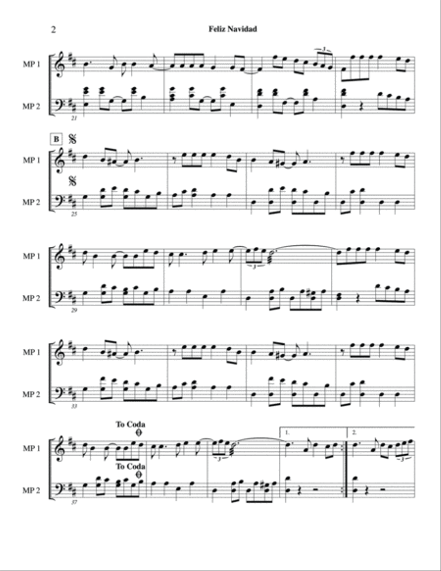 Feliz Navidad Feliz Navidad Percussion scores gallery preview page 4