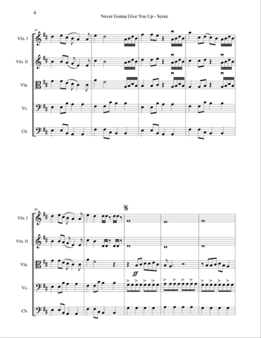 Never Gonna Give You Up String Orchestra scores gallery preview page 6