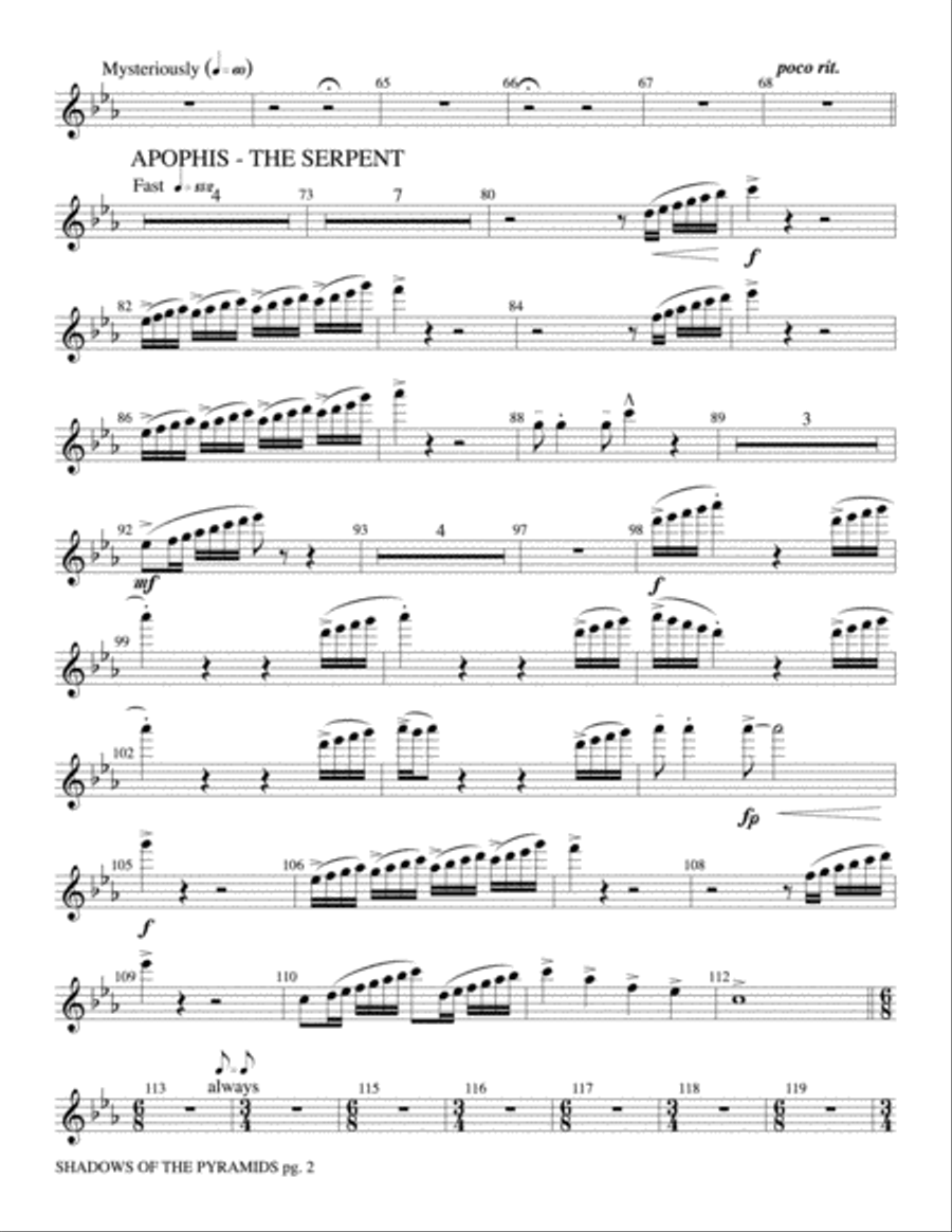 Shadows of the Pyramids: Flute Concert Band scores gallery preview page 2
