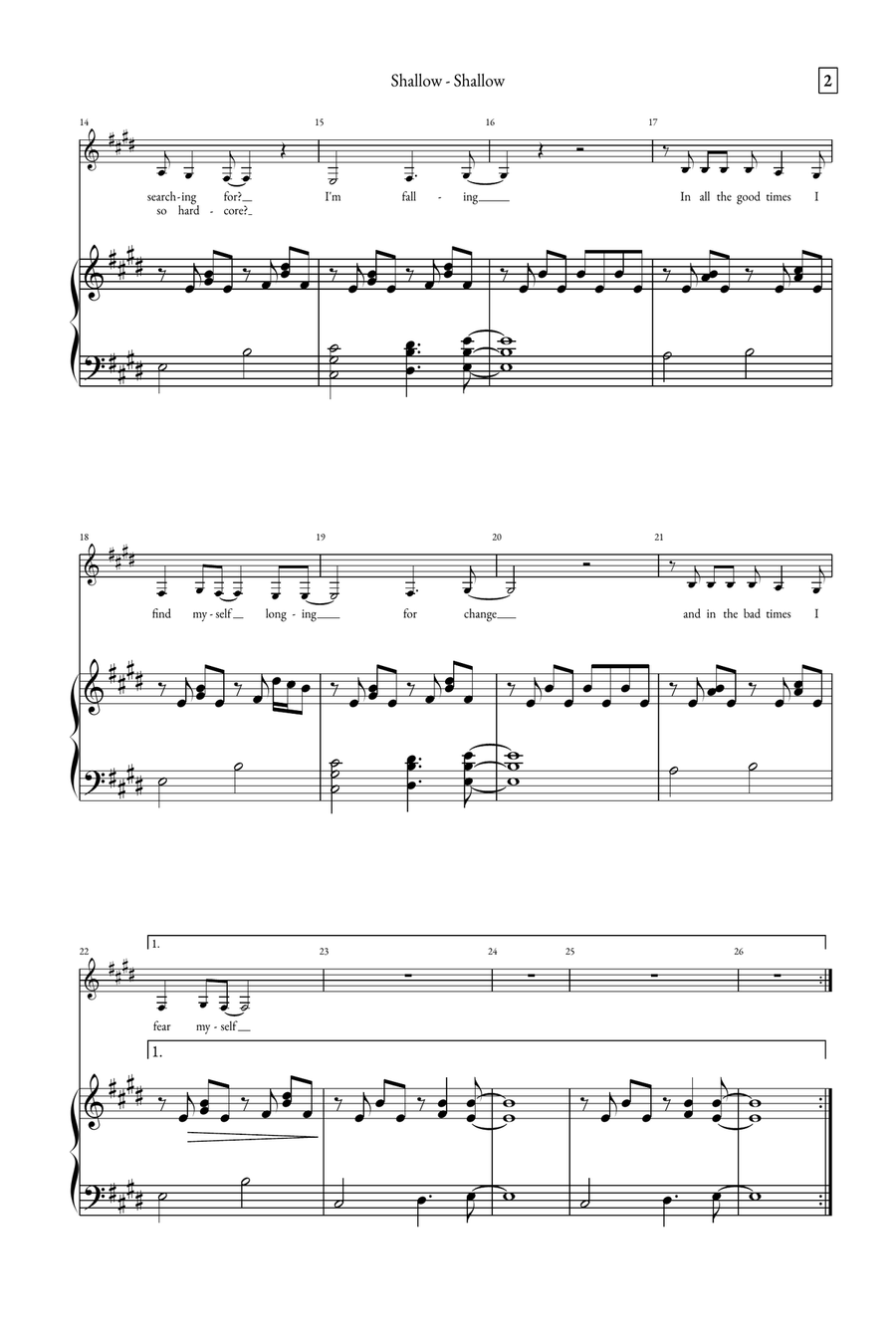 Shallow A Cappella scores gallery preview page 2