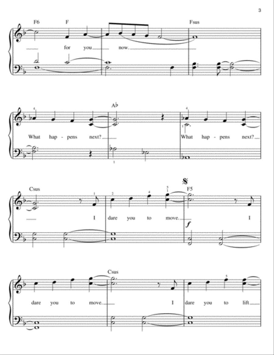 Dare You To Move Easy Piano scores gallery preview page 3
