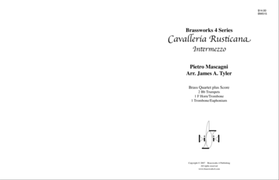 Cavalleria Rusticana - Intermezzo Brass Quartet scores gallery preview page 1