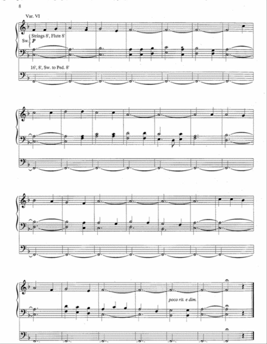 Variations on The Friendly Beasts Organ scores gallery preview page 4