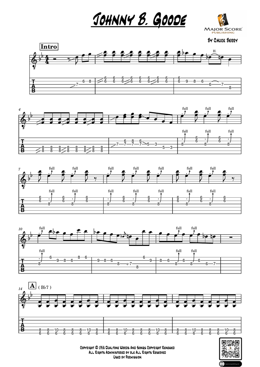 Johnny B. Goode Electric Guitar scores gallery preview page 1