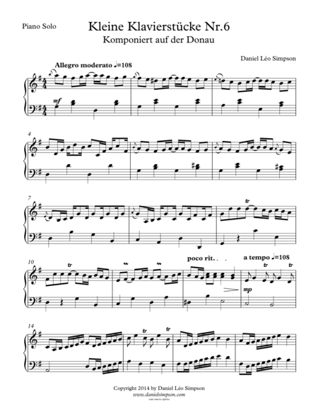 Kleine Klavierstücke Nr.6 - Komponiert auf der Donau. image number null