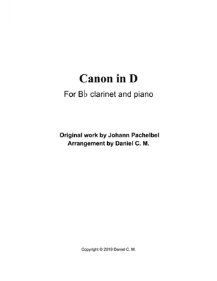 Canon in D for B flat clarinet and piano