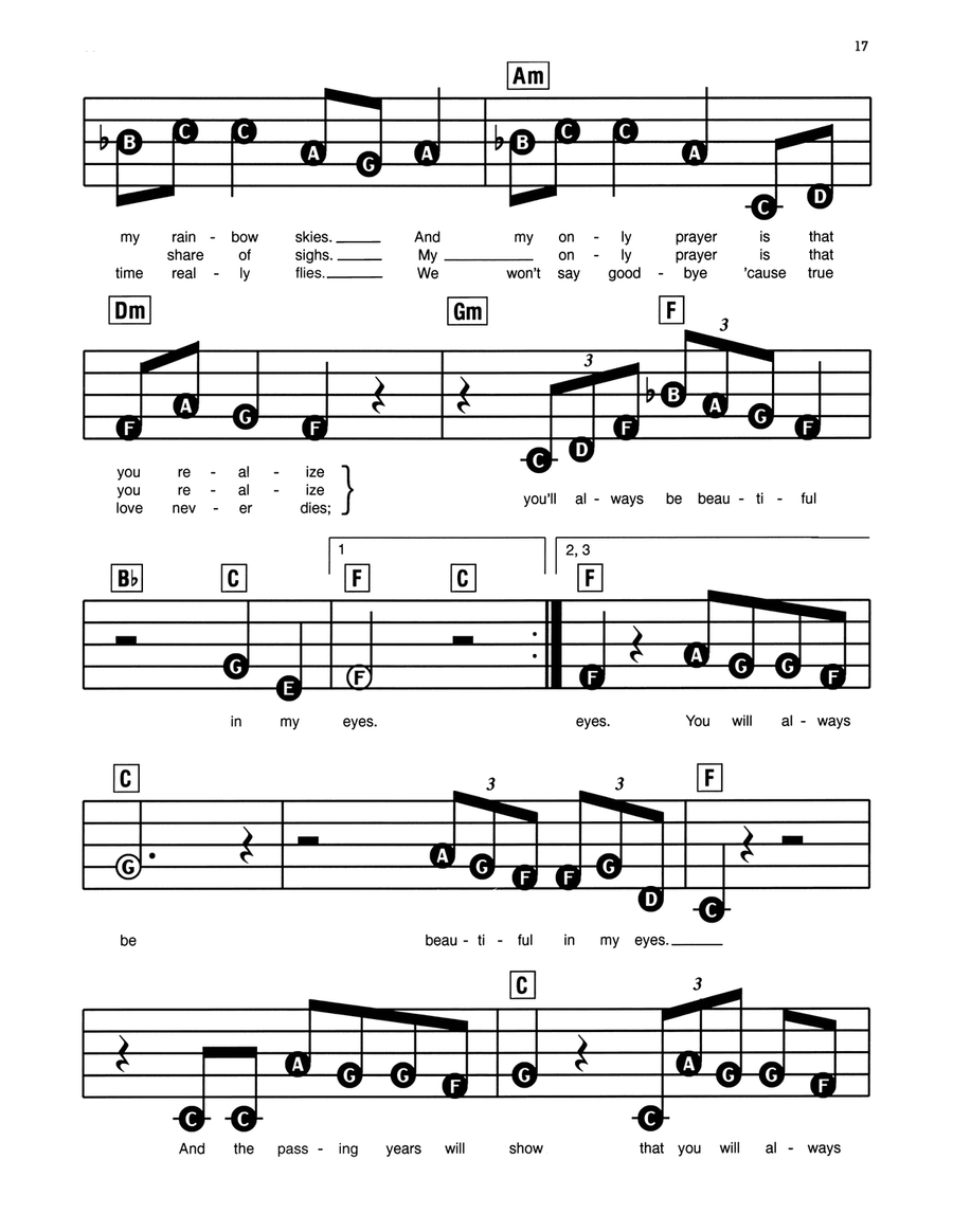 Beautiful In My Eyes Electronic Keyboard scores gallery preview page 2