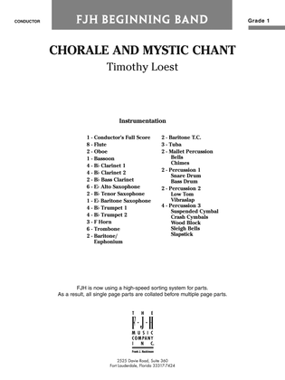 Chorale and Mystic Chant: Score