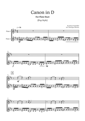 Canon in D (Pop Style) - For Flute Duet