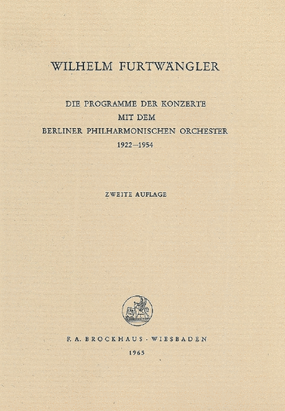 Programme De Konzert Berliner Phil.