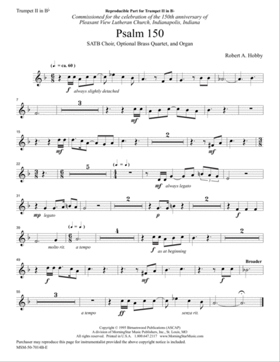 Psalm 150 Choir scores gallery preview page 2