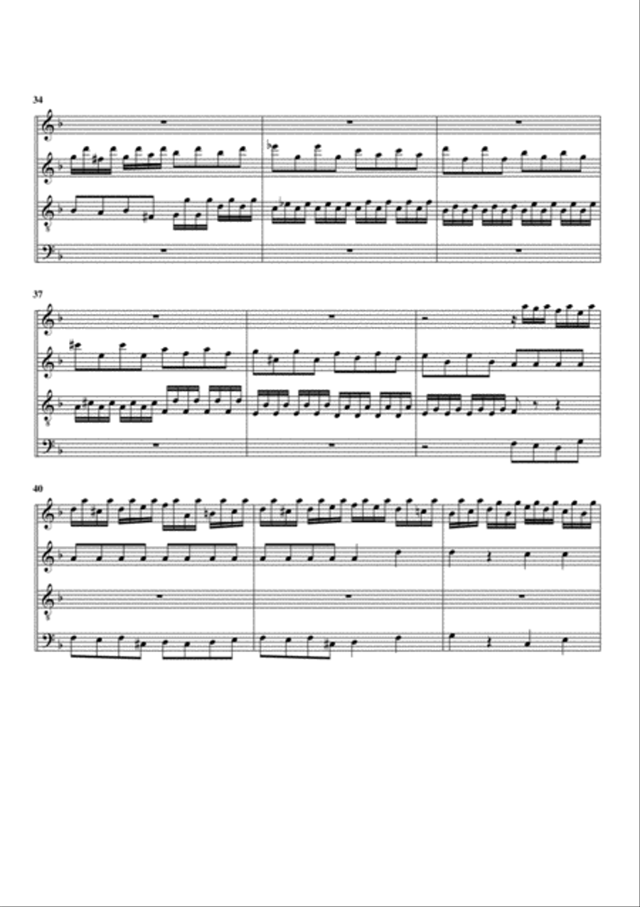 Toccata and fugue, BWV 565 (arrangement for 4 recorders) Recorder scores gallery preview page 6