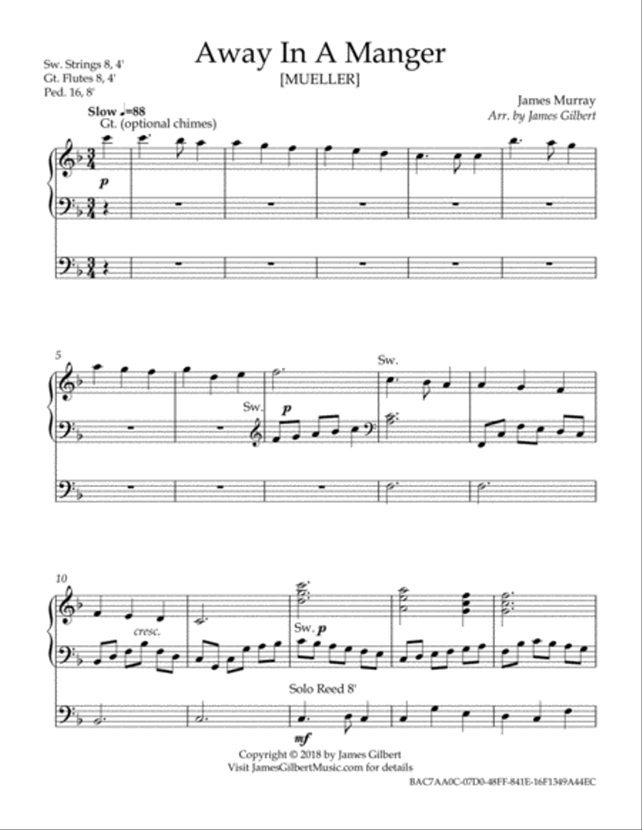 Away In A Manger Organ Solo scores gallery preview page 2