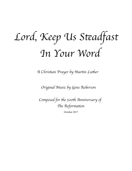 Lord, Keep Us Steadfast in Your Word image number null